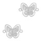 Metal Bohemian connector Butterfly Silver